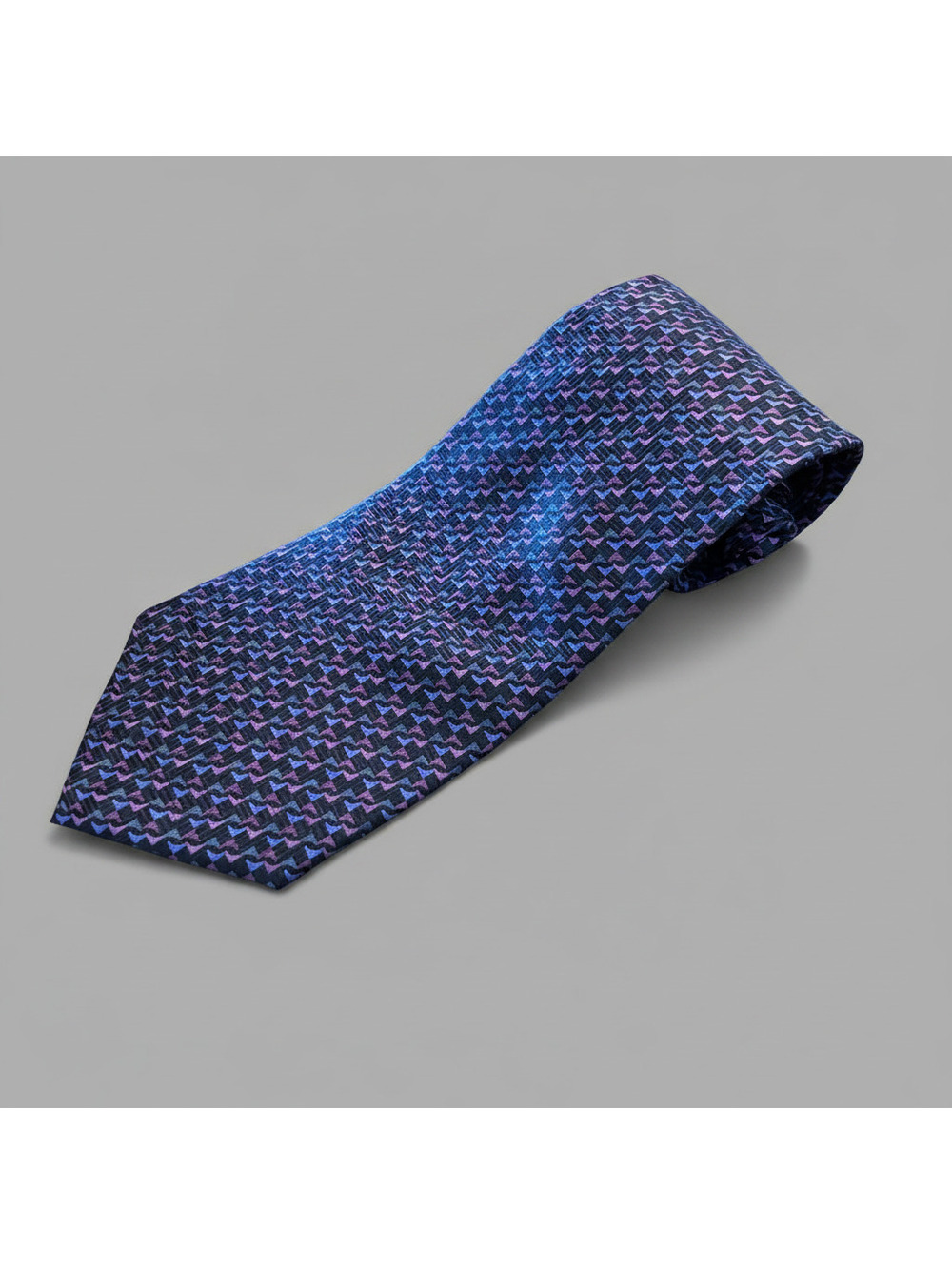 Innocenti for Tom James 100% Silk Tie Purple Blue Geometric NWOT